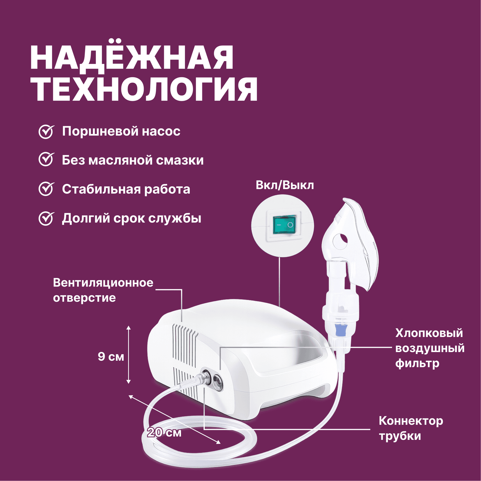 Компрессорный ингалятор CNB69022 миниатюра 4