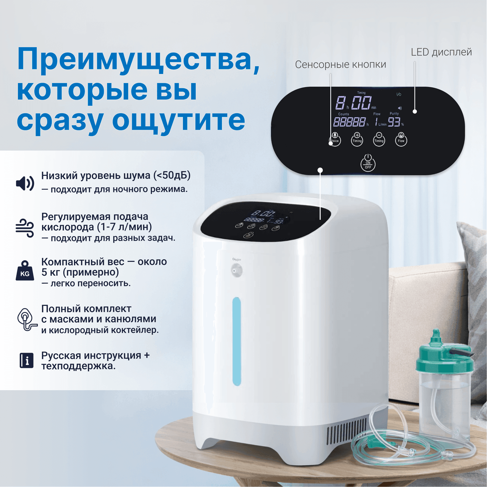 Кислородные концентраторы OSAKO 118W миниатюра 2